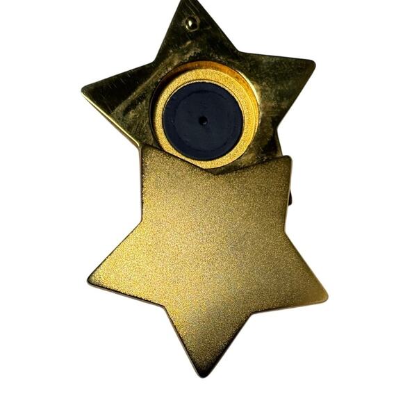 Estée Lauder Shining Star Refillable Perfume Compact Gold 2" Empty Collectible - Picture 1 of 12